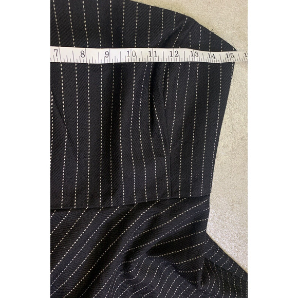Banana Republic Dress Womens 2 Black White Striped Wool Fit & Flare Strapless - Picture 12 of 14